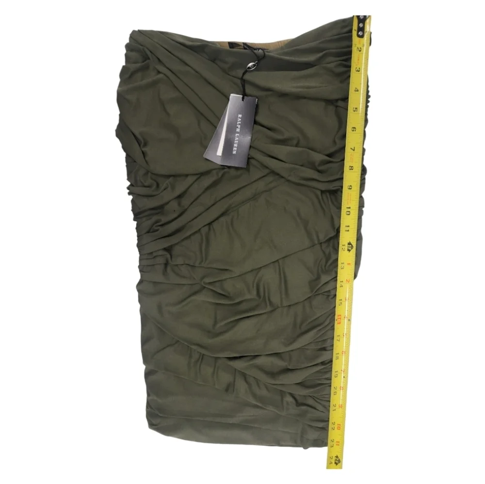NWT Ralph Lauren Black Label Green Ruched Pencil Skirt Size 6  $855 - Picture 11 of 11